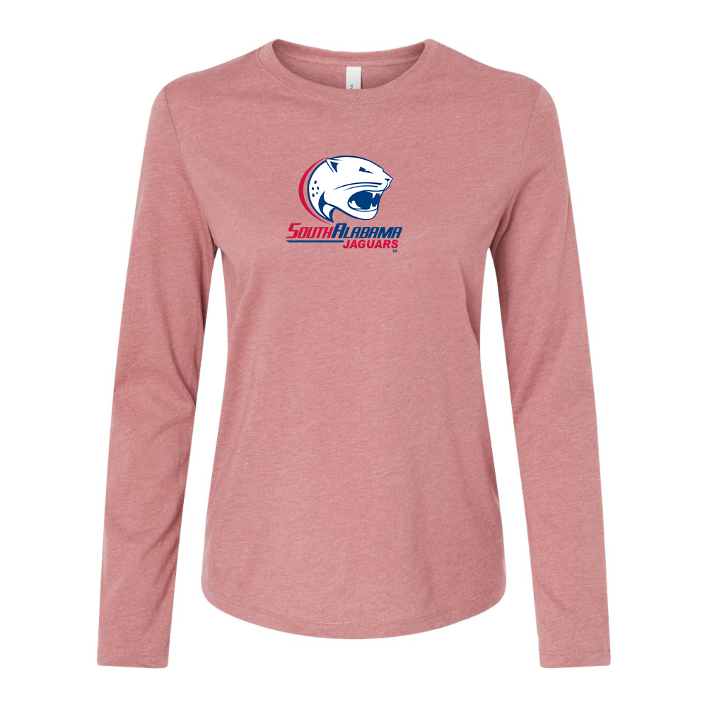 BELLA CANVAS Women’s South Alabama Jaguars Logo Jersey Long Sleeve Tee