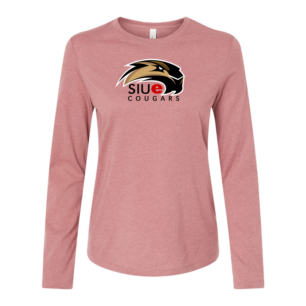 BELLA CANVAS Women’s SIU Edwardsville Cougars Logo Jersey Long Sleeve Tee