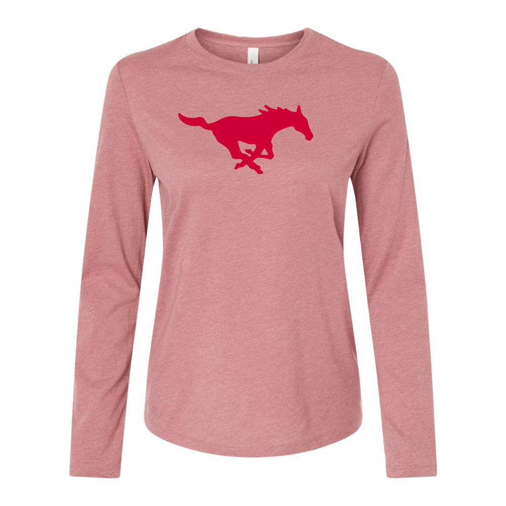 BELLA CANVAS Women’s SMU Mustangs Logo Jersey Long Sleeve Tee