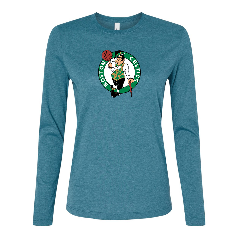 BELLA CANVAS Women’s Boston Celtics Logo Jersey Long Sleeve Tee