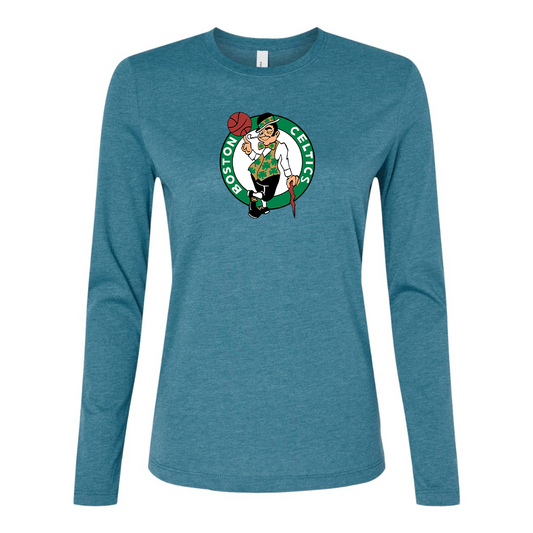 BELLA CANVAS Women’s Boston Celtics Logo Jersey Long Sleeve Tee