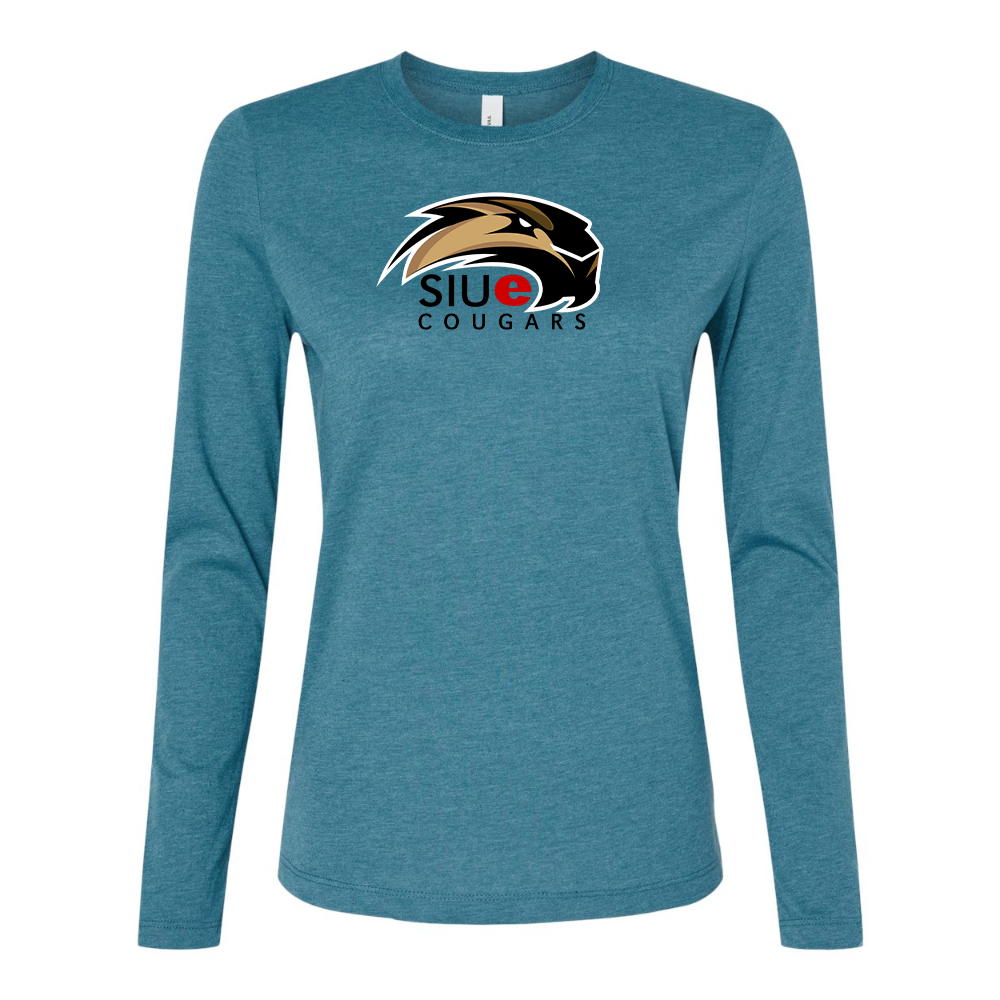 BELLA CANVAS Women’s SIU Edwardsville Cougars Logo Jersey Long Sleeve Tee
