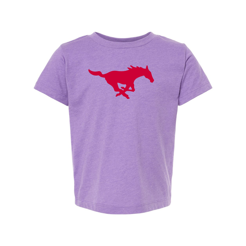 SMU Mustangs Logo BELLA  CANVAS Toddler Jersey Tee