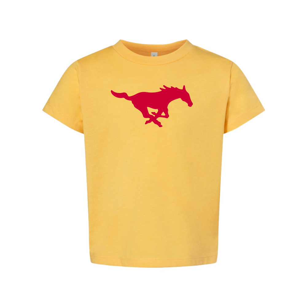 SMU Mustangs Logo BELLA  CANVAS Toddler Jersey Tee