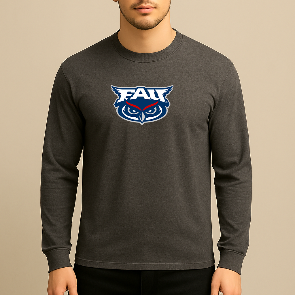 Men's Florida Atlantic Owls Logo Long Sleeve T-Shirt