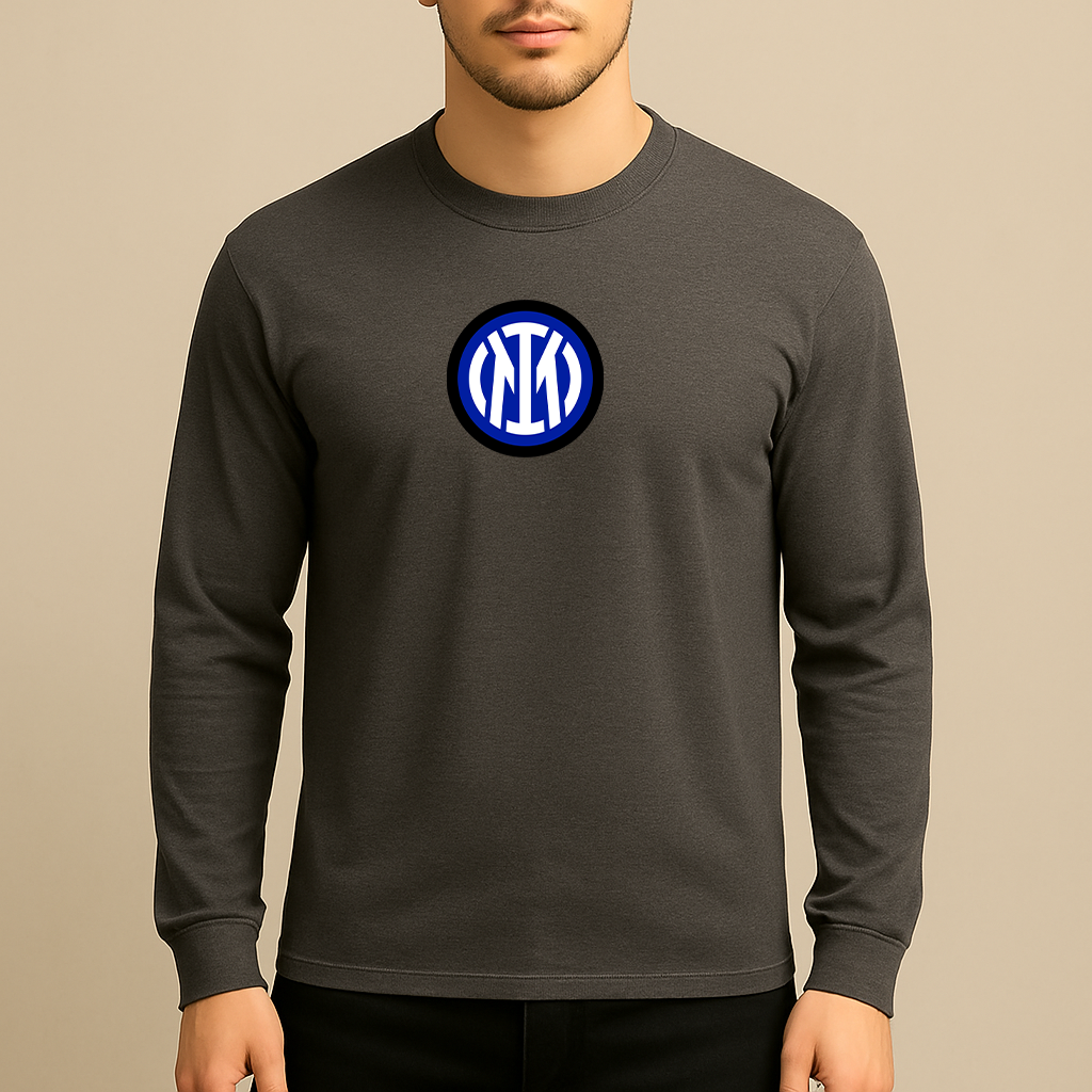 Men's Inter Milan 2025 Soccer Logo Long Sleeve T-Shirt
