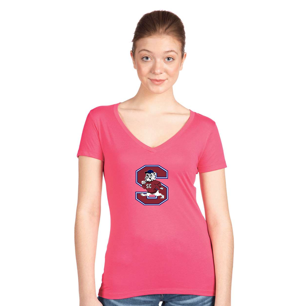 Women's South Carolina State Bulldogs Logo Next Level V-Neck T-Shirt