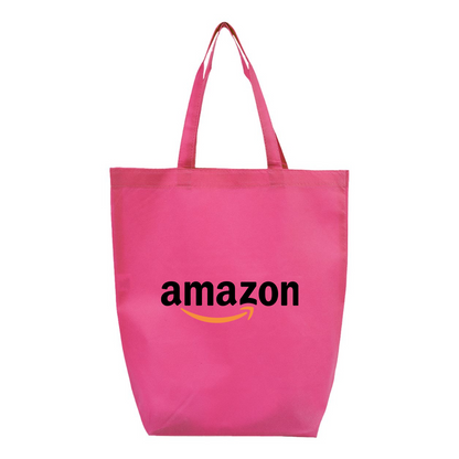Amazon Logo Q-Tees Non-Woven Gusset Bottom Tote