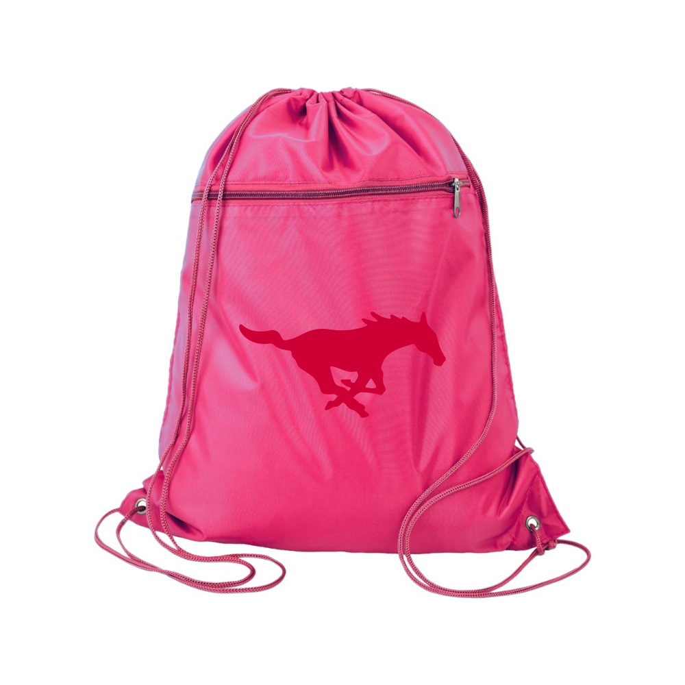 SMU Mustangs Logo Q-Tees - Polyester Cinchpack