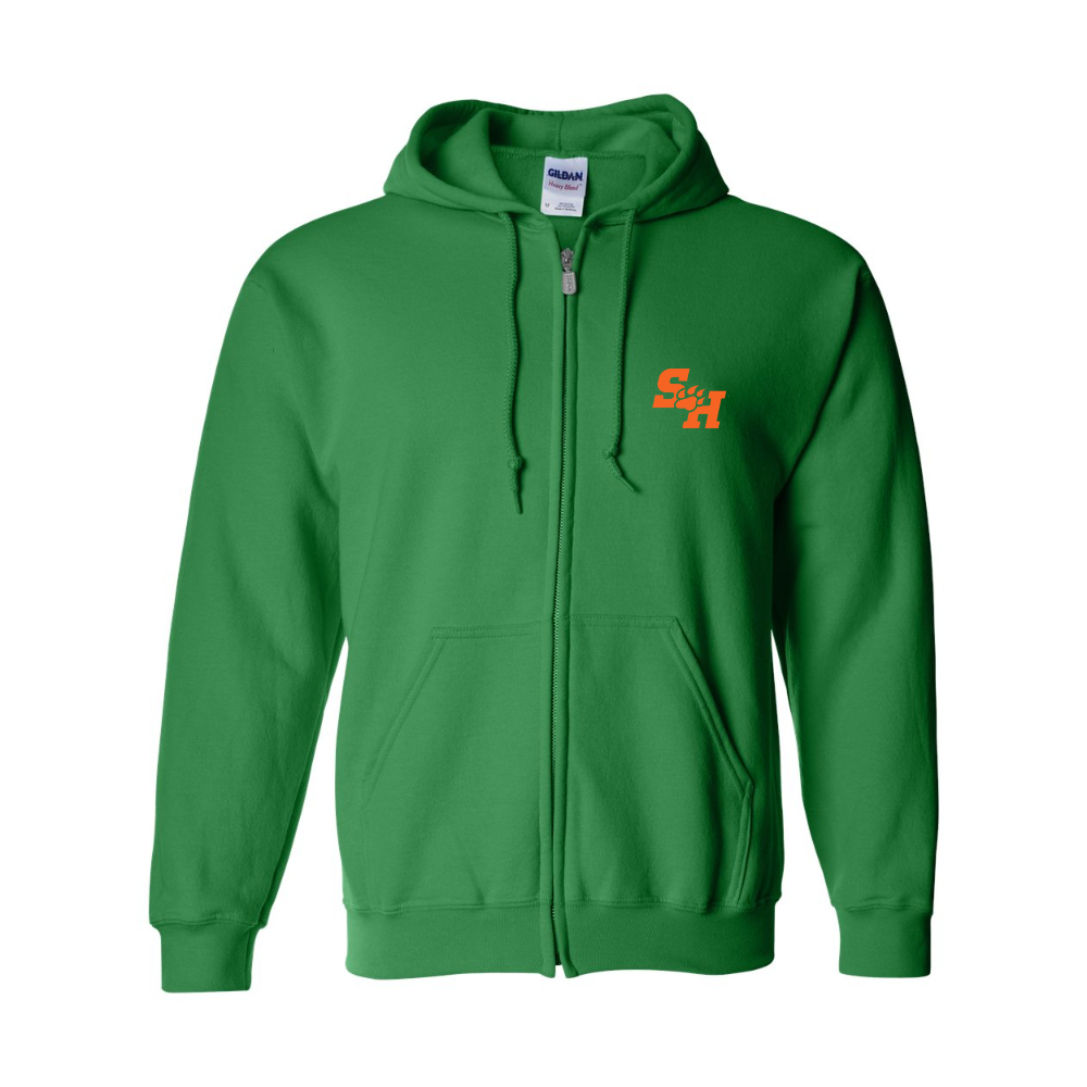 Men's Sam Houston State Bearkats Logo Gildan  Heavy Blend Full Zip Hooded Sweatshirt