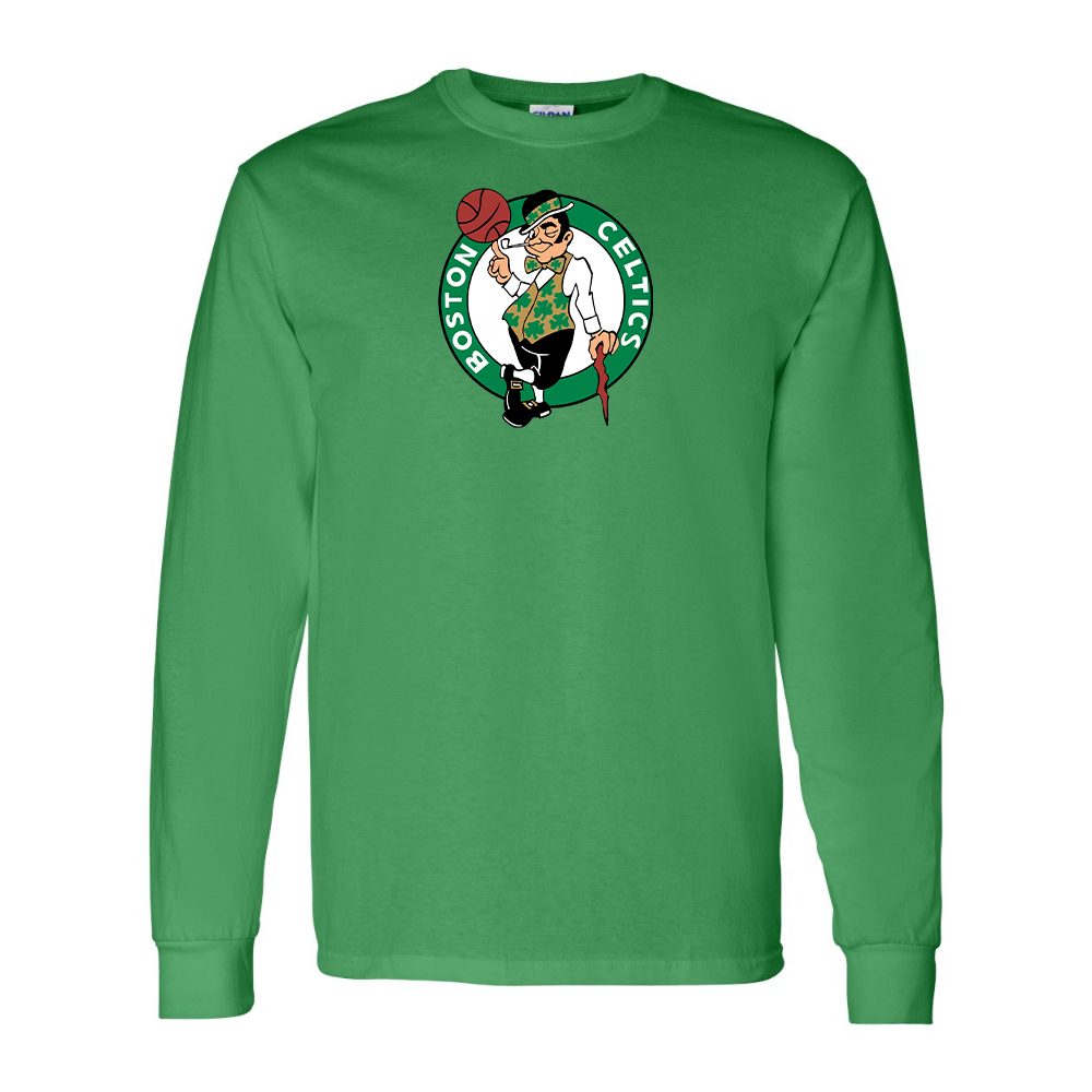 Men's Boston Celtics Logo Gildan Heavy Cotton Long Sleeve T-Shirt