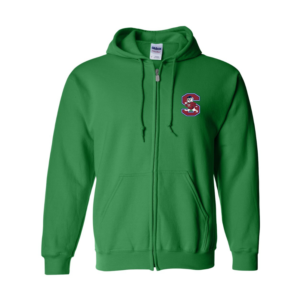 Men's South Carolina State Bulldogs Logo Gildan  Heavy Blend Full Zip Hooded Sweatshirt