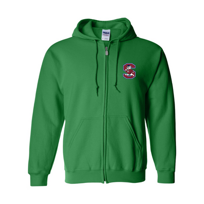 Men's South Carolina State Bulldogs Logo Gildan  Heavy Blend Full Zip Hooded Sweatshirt