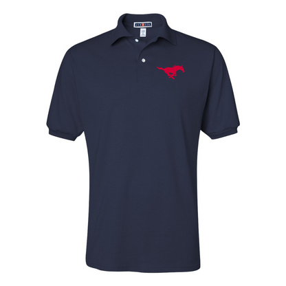 Men's SMU Mustangs Logo JERZEES  SpotShield polo