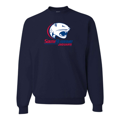 Men's South Alabama Jaguars Logo JERZEES NuBlend Crewneck Sweatshirt