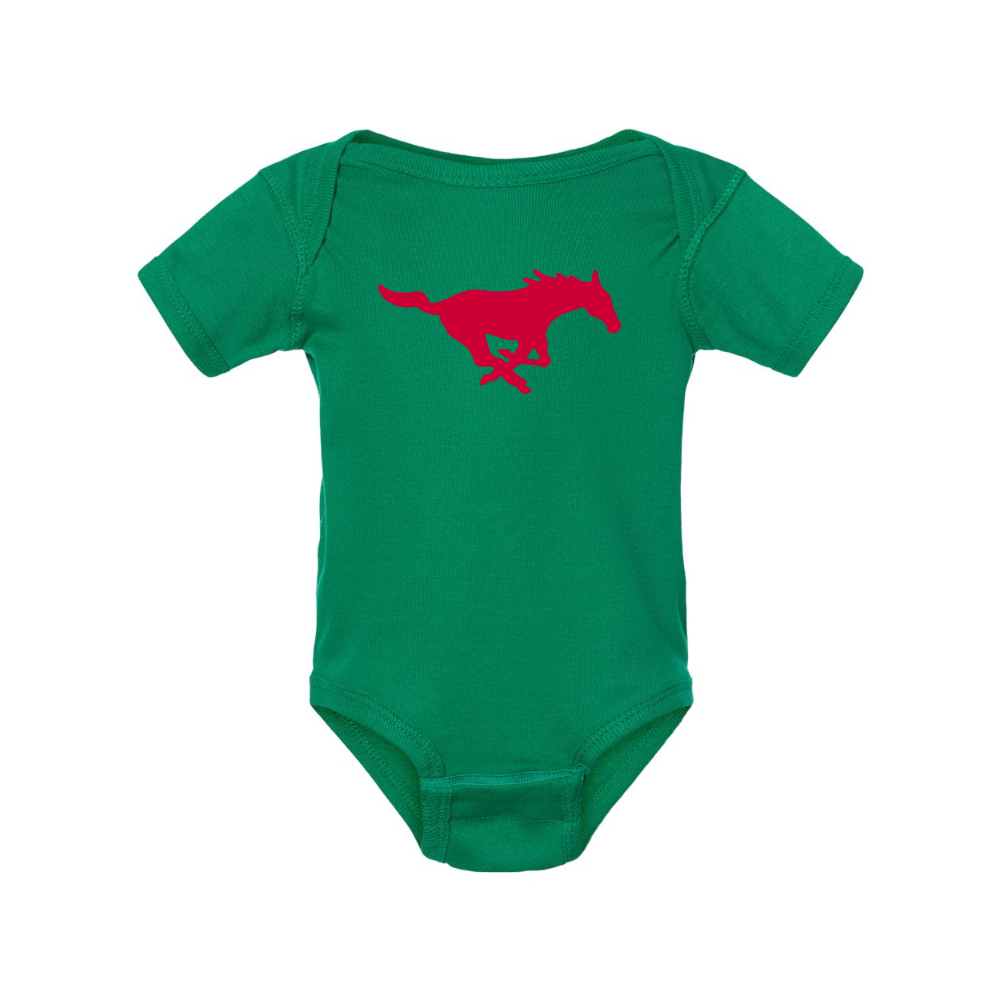 SMU Mustangs Logo Rabbit Skins Infant Baby Rib Bodysuit