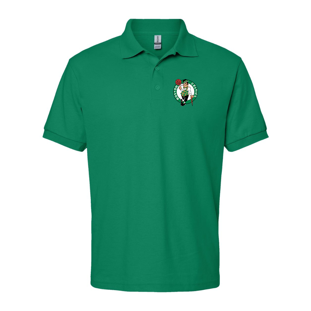 Men's Boston Celtics Logo Gildan Dry Blend Jersey Polo
