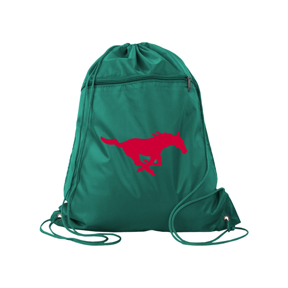 SMU Mustangs Logo Q-Tees - Polyester Cinchpack