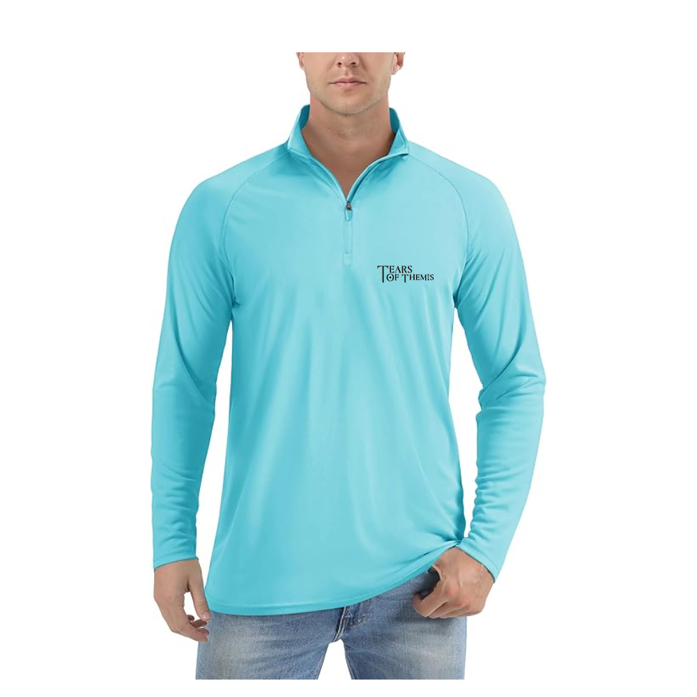 Men's Tear Of Themis Logo  Lightweight Quarter-Zip Athletic Shirt Long Sleeve Performance Wear