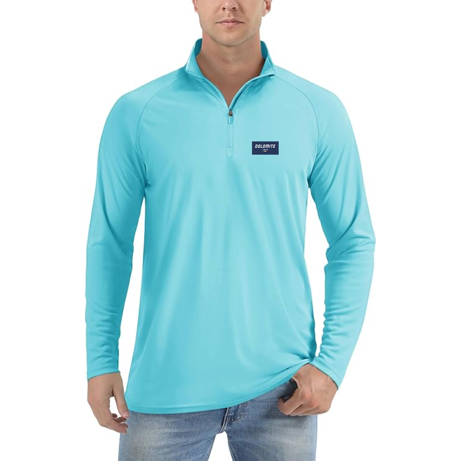Men’s Dolomite Logo Lightweight Quarter-Zip Athletic Shirt Long Sleeve Performance Wear