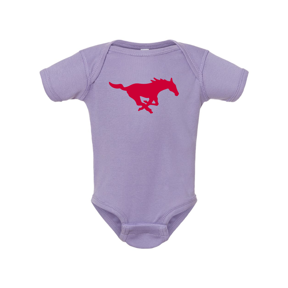 SMU Mustangs Logo Rabbit Skins Infant Baby Rib Bodysuit