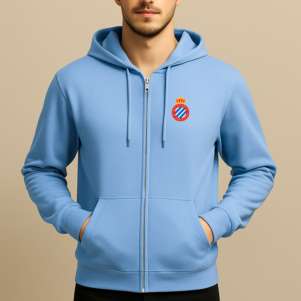 Men's Espanyol Soccer Logo Zipper Hoodie