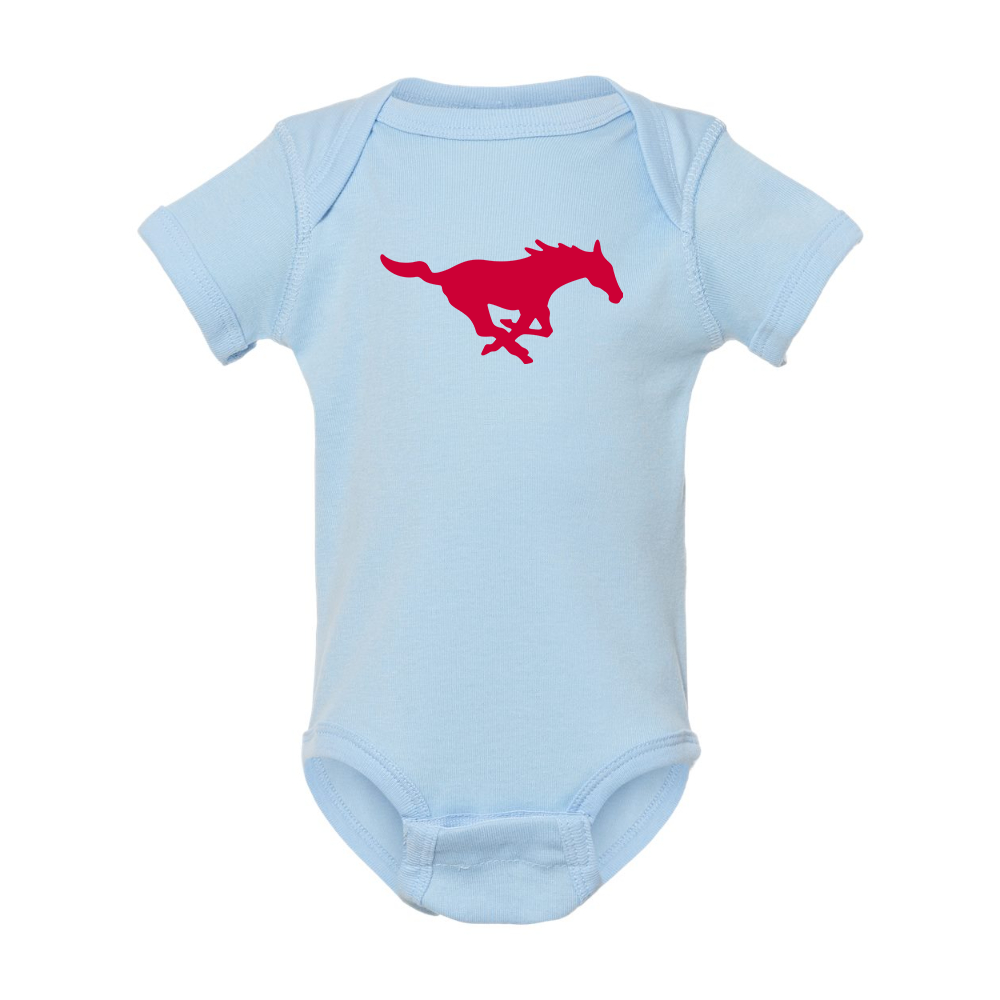 SMU Mustangs Logo Rabbit Skins Infant Baby Rib Bodysuit