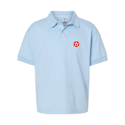Youth Texaco Logo Gildan Dry Blend Jersey Polo