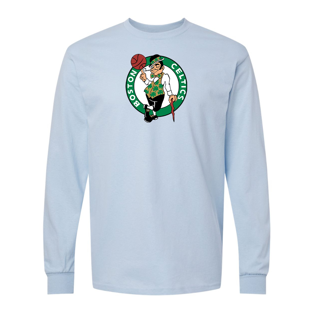 Men's Boston Celtics Logo Gildan Heavy Cotton Long Sleeve T-Shirt