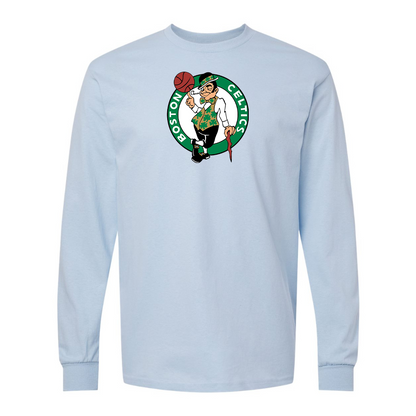 Men's Boston Celtics Logo Gildan Heavy Cotton Long Sleeve T-Shirt