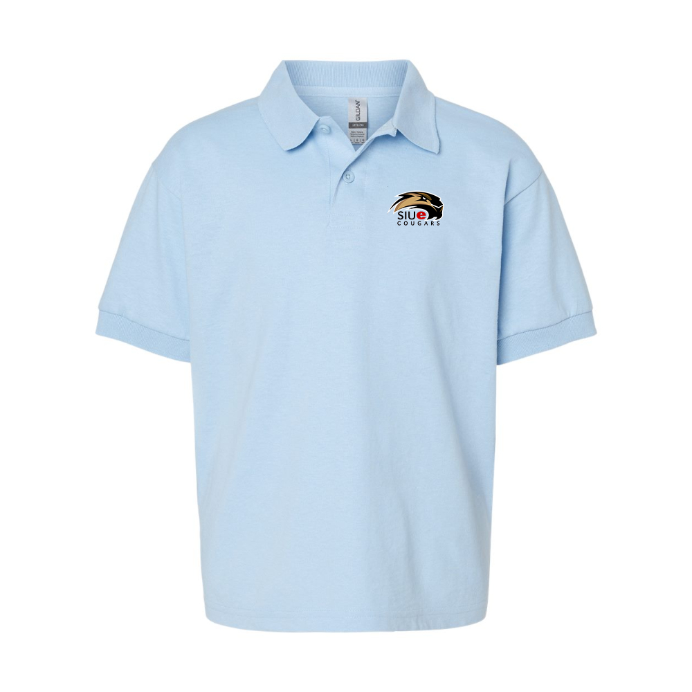 Youth SIU Edwardsville Cougars Logo Gildan Dry Blend Jersey Polo