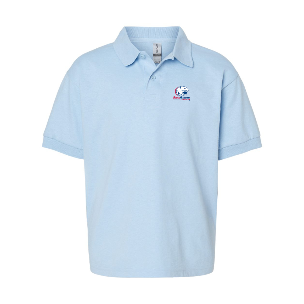 Youth South Alabama Jaguars Logo Gildan Dry Blend Jersey Polo