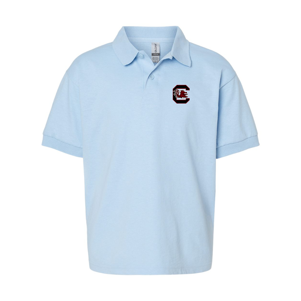 Youth South Carolina Gamecocks Logo Gildan Dry Blend Jersey Polo