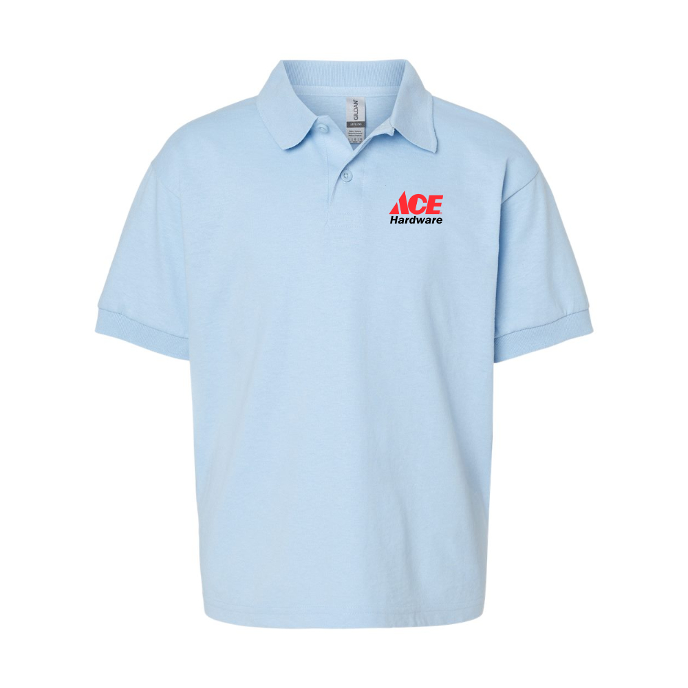 Youth ACE Hardware Logo Gildan Dry Blend Jersey Polo