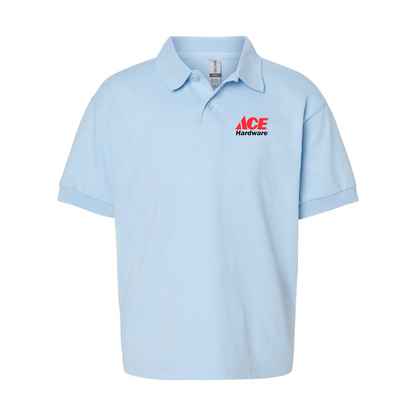 Youth ACE Hardware Logo Gildan Dry Blend Jersey Polo