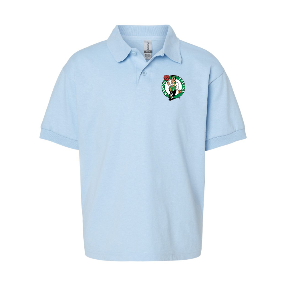 Youth Boston Celtics Logo Gildan Dry Blend Jersey Polo