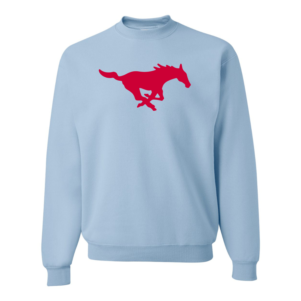 Men's SMU Mustangs Logo  JERZEES NuBlend Crewneck Sweatshirt