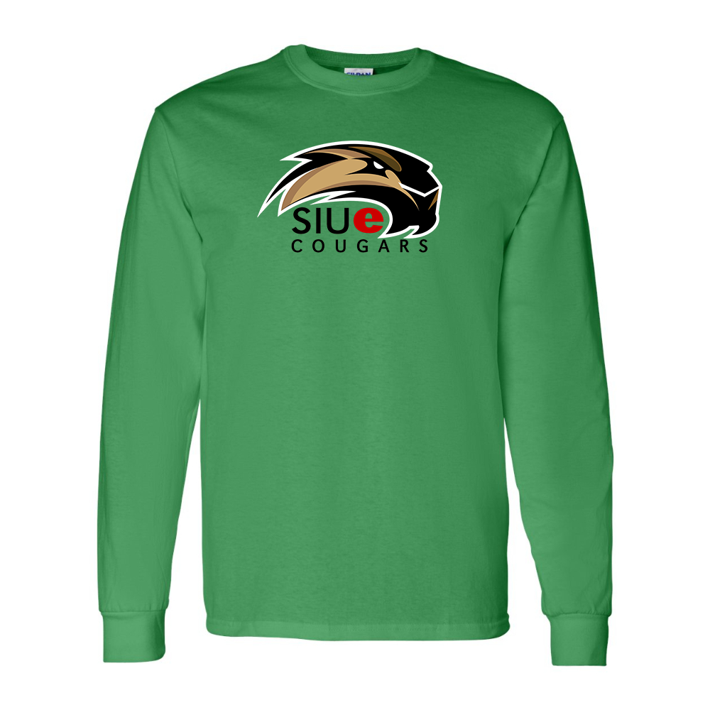 Men's SIU Edwardsville Cougars Logo Gildan Heavy Cotton Long Sleeve T-Shirt