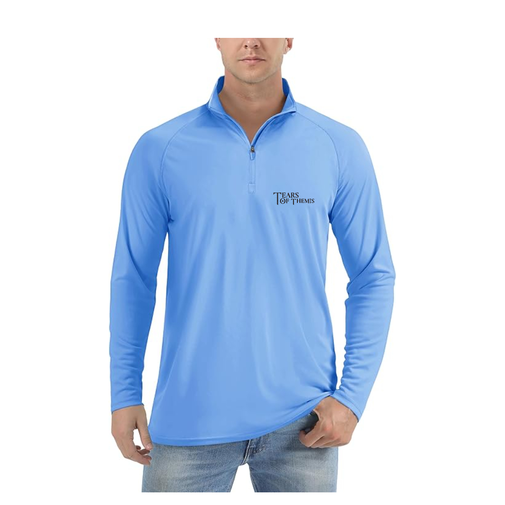 Men's Tear Of Themis Logo  Lightweight Quarter-Zip Athletic Shirt Long Sleeve Performance Wear