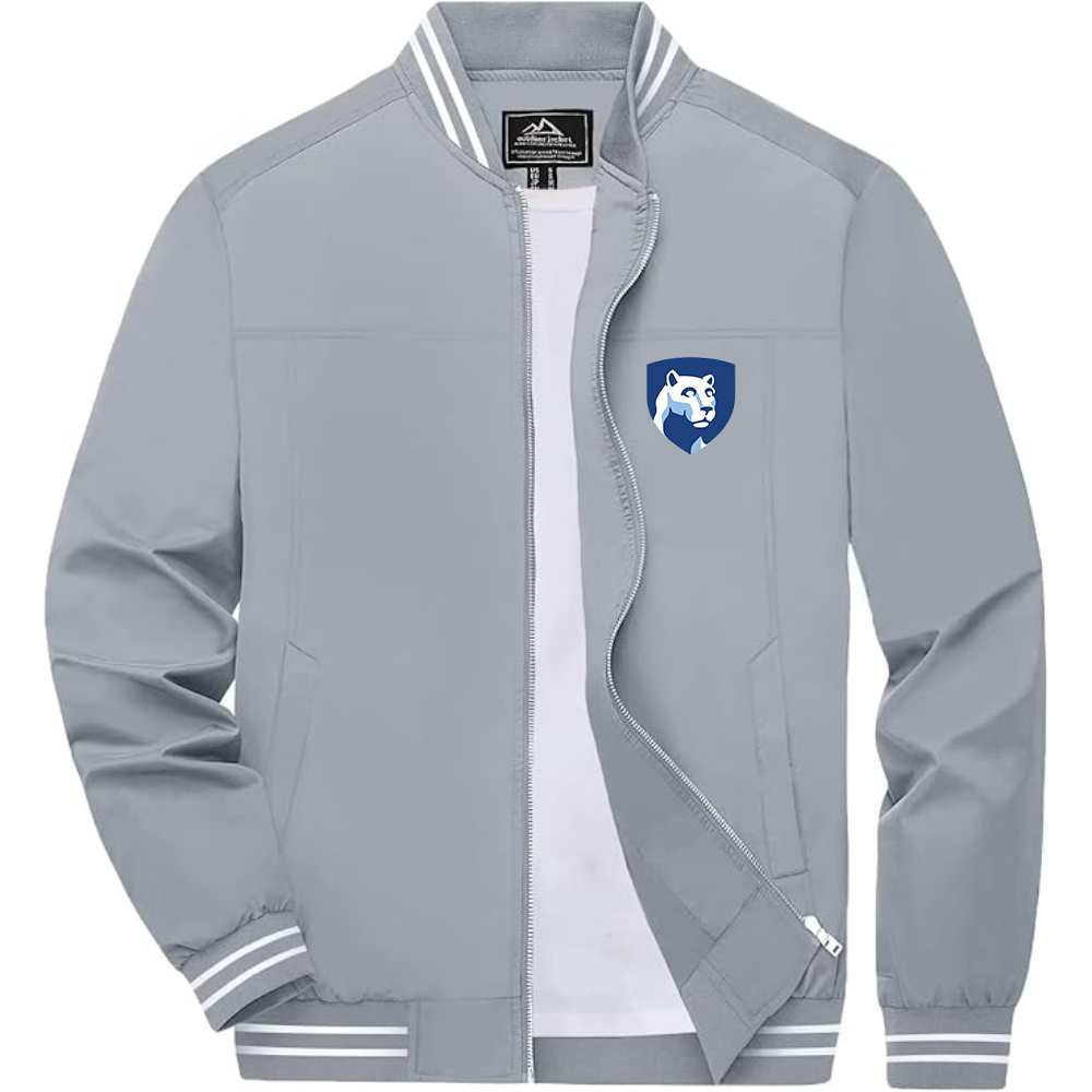 Men's Penn State Symbol Lightweight Zip-Up Ribbed Collar and Cuffs Bomber Jacket