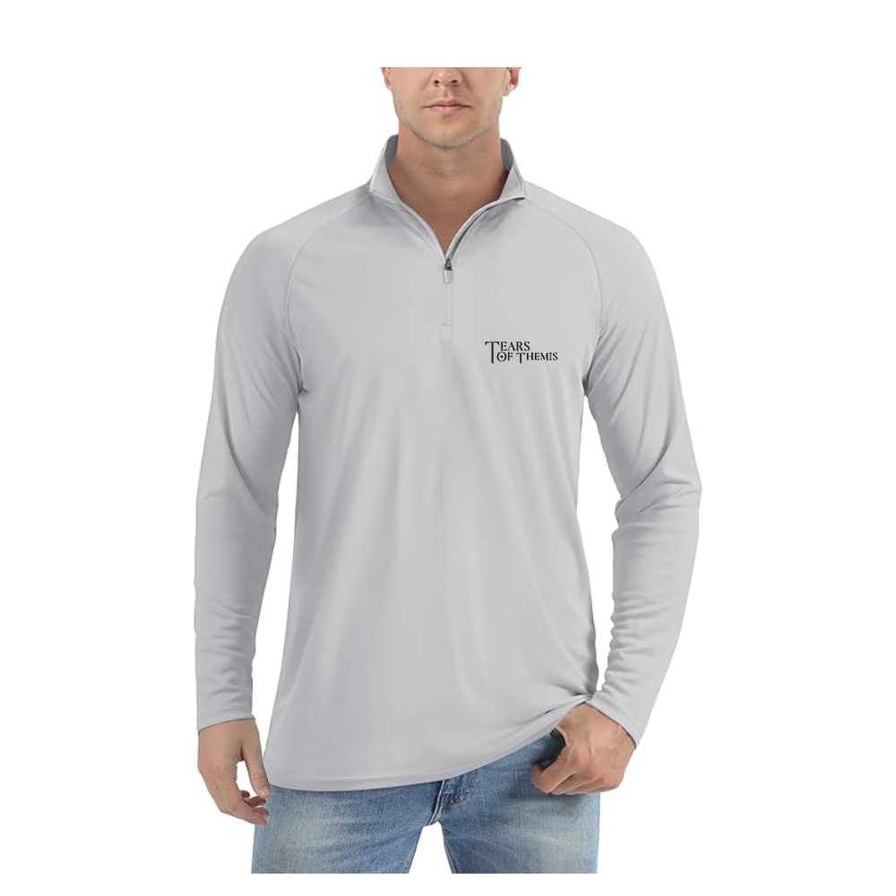 Men's Tear Of Themis Logo  Lightweight Quarter-Zip Athletic Shirt Long Sleeve Performance Wear