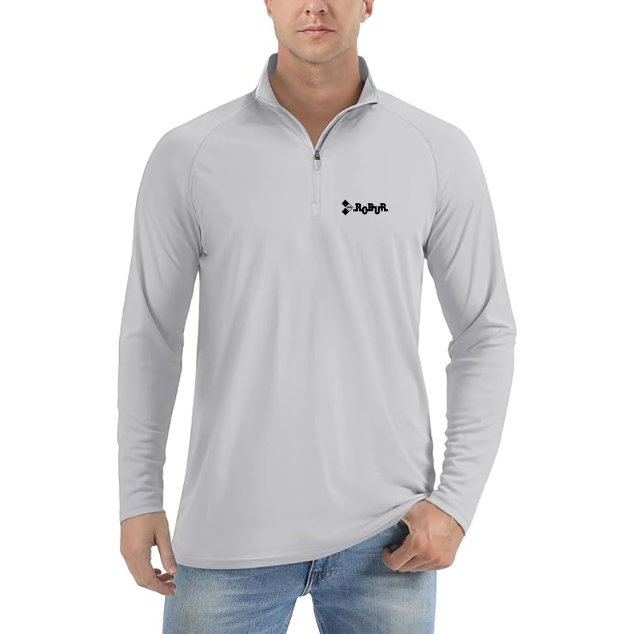 Men’s Robur Logo Lightweight Quarter-Zip Athletic Shirt Long Sleeve Performance Wear