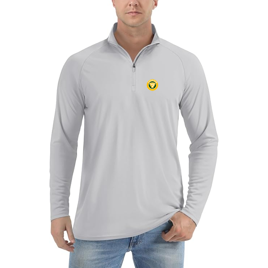 Men’s Caterham Logo Lightweight Quarter-Zip Athletic Shirt Long Sleeve Performance Wear