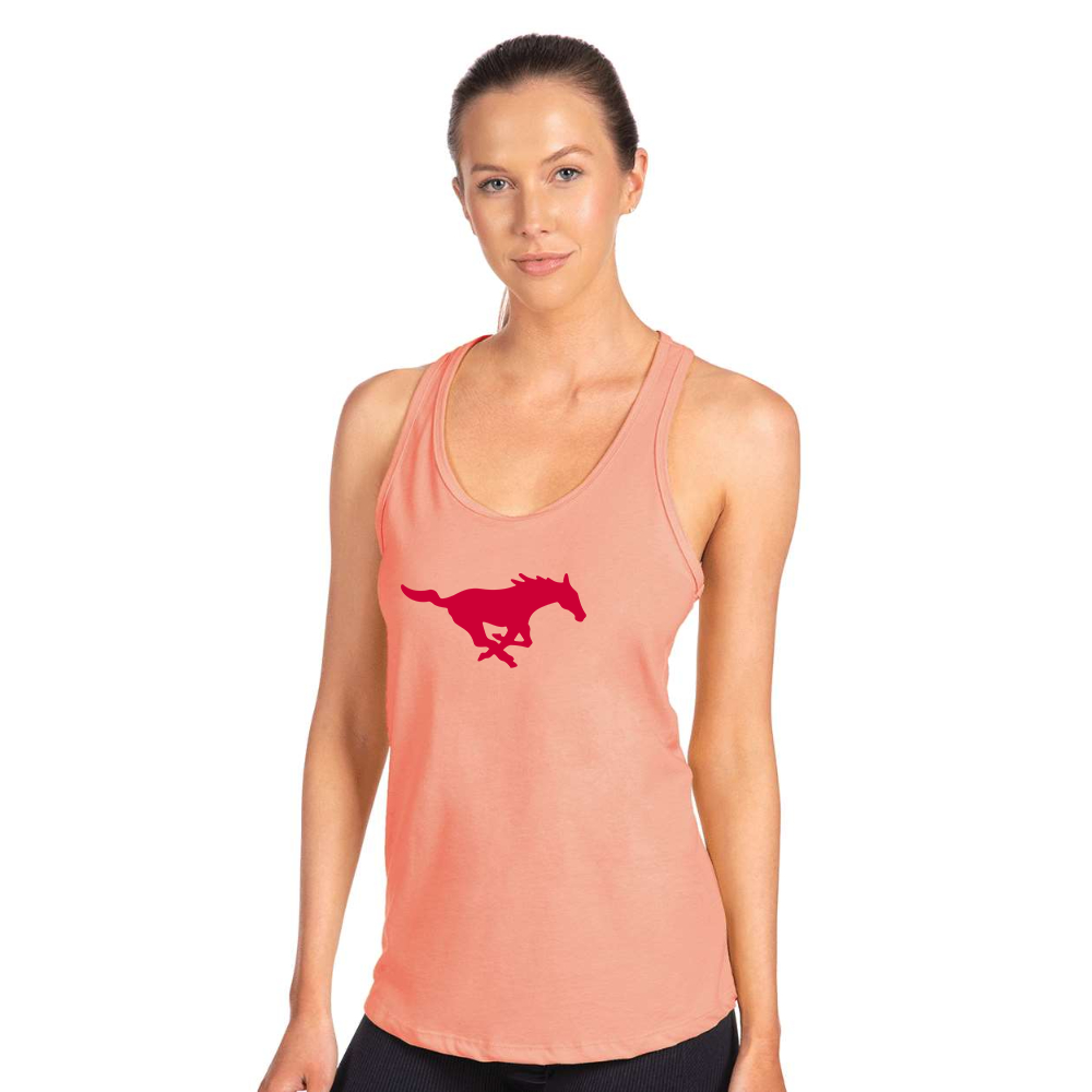 Women's SMU Mustangs Logo Next Level Ideal Racerback Tank