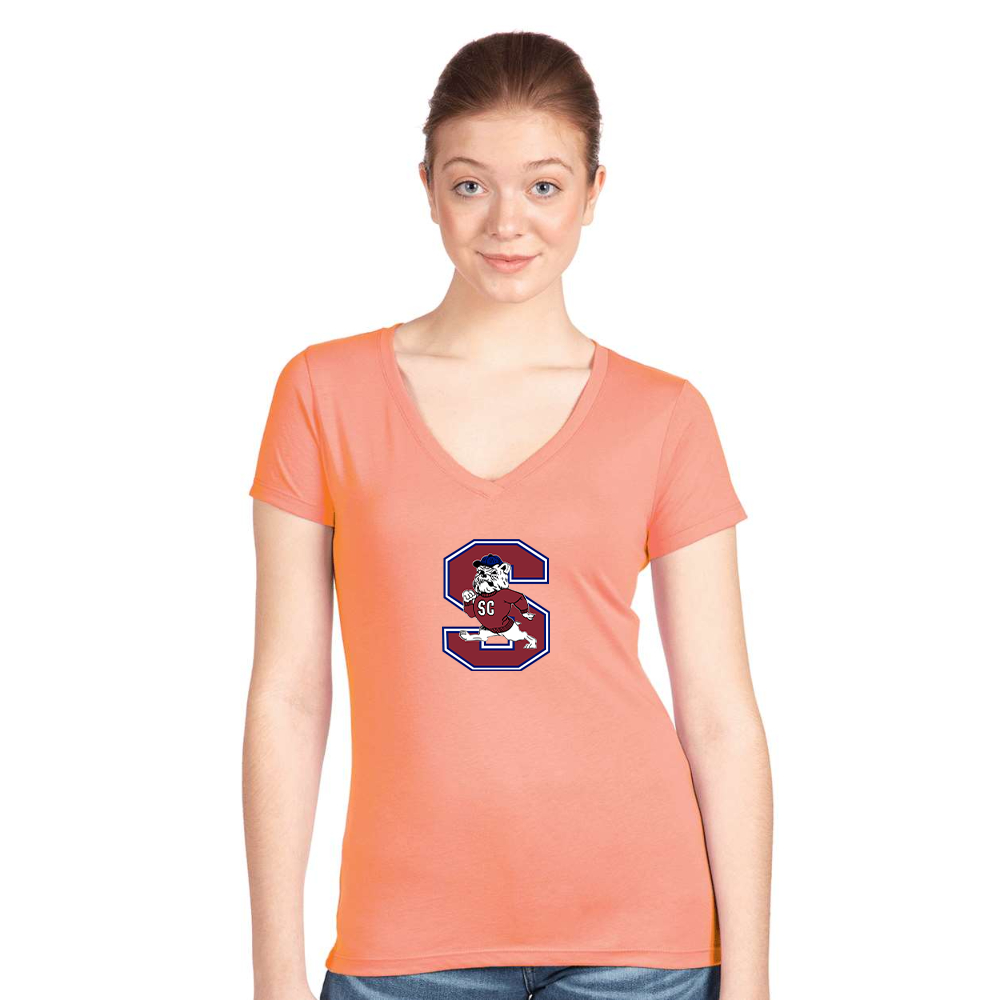 Women's South Carolina State Bulldogs Logo Next Level V-Neck T-Shirt