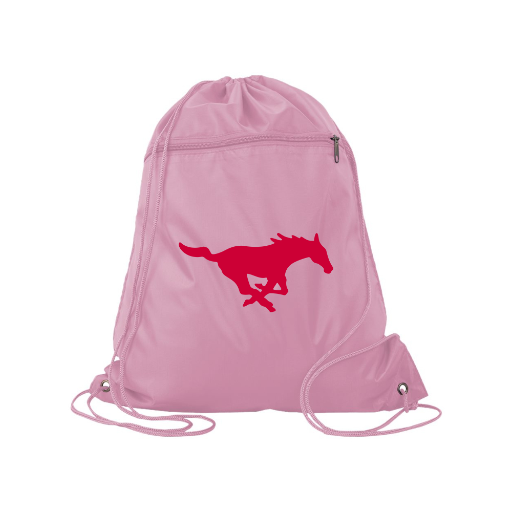 SMU Mustangs Logo Q-Tees - Polyester Cinchpack