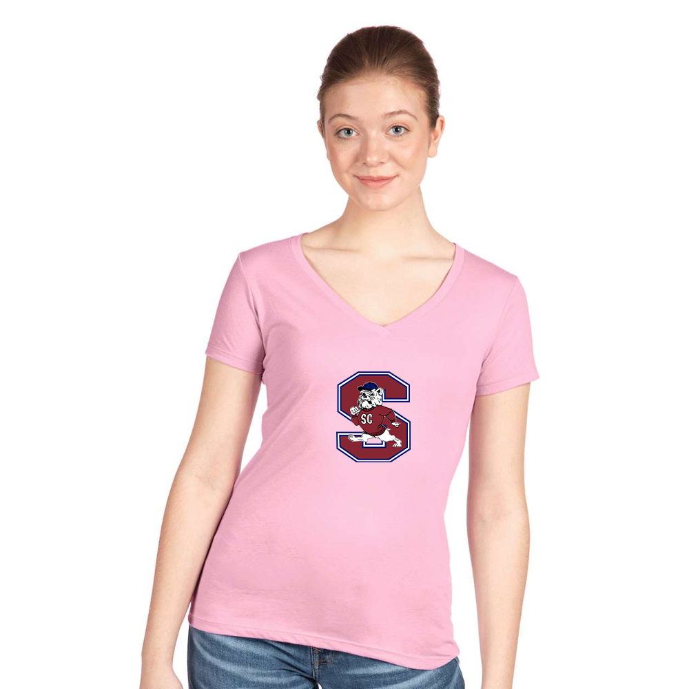 Women's South Carolina State Bulldogs Logo Next Level V-Neck T-Shirt