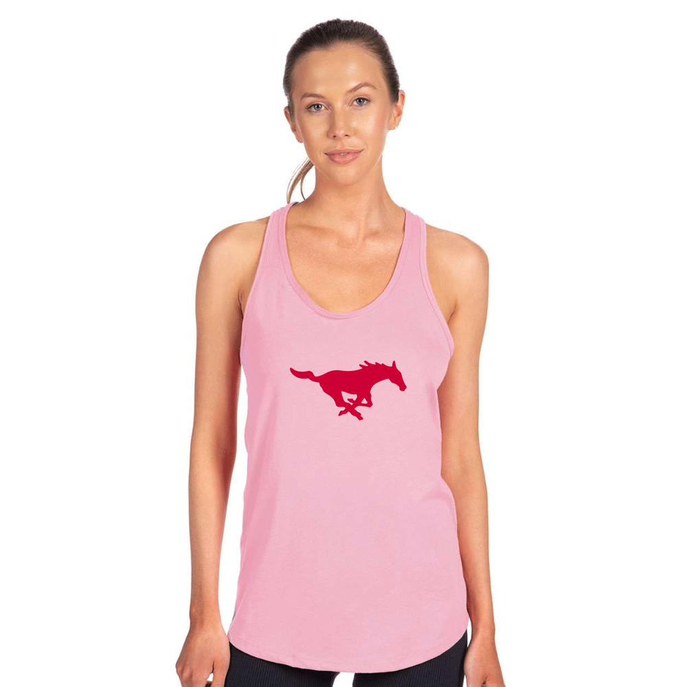 Women's SMU Mustangs Logo Next Level Ideal Racerback Tank