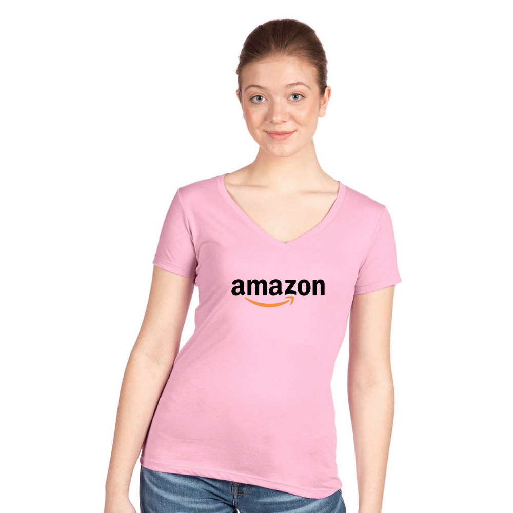 Women's Amazon Logo  Next Level V-Neck T-Shirt