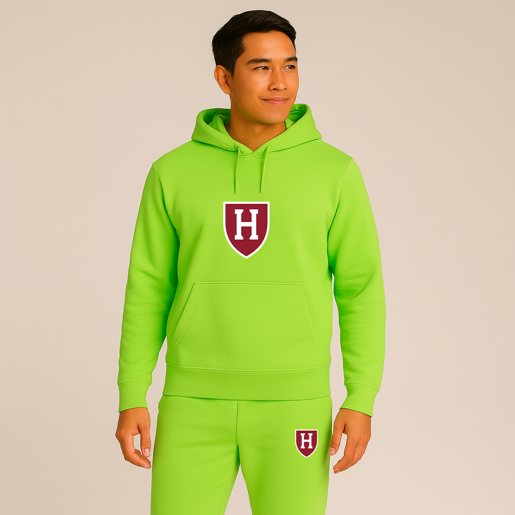 Men's Harvard Crimson Logo Hoodie Joggers Set